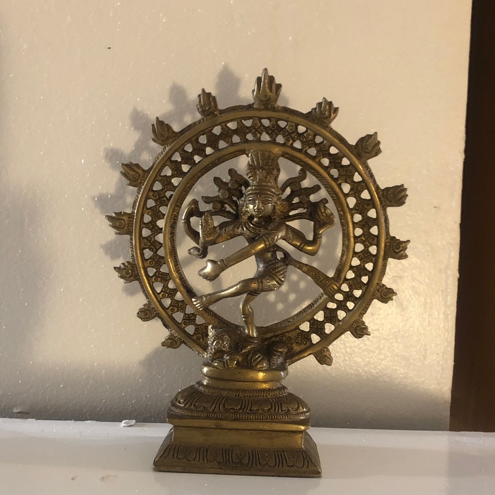 Dancing Shiva brass figure 8” with outstanding detail, VTG India 🇮🇳